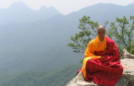 Monk meditating